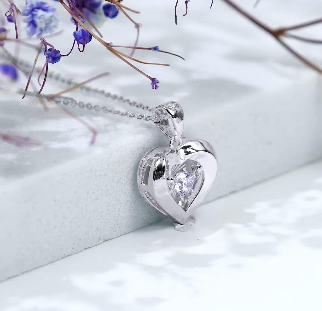 18K Gold Heart Jewelry Necklace for Women, Solid Gold Chain and Pendant Necklace for Her, Anniversary Jewelry Present for Wife, Gifts for Mother,18"