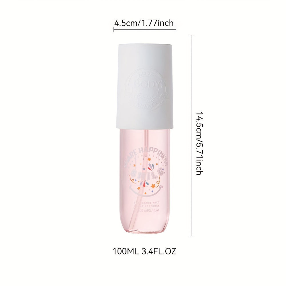 100ml/3.4fl.oz Women's Body Mist Spray, , "Smile Happiness" Fragrance Mist With Floral Fruity Notes, Fire Dragon, Lychee, Hibiscus, Jasmine, Seawater & Vanilla, For All Occasions Gift For Women