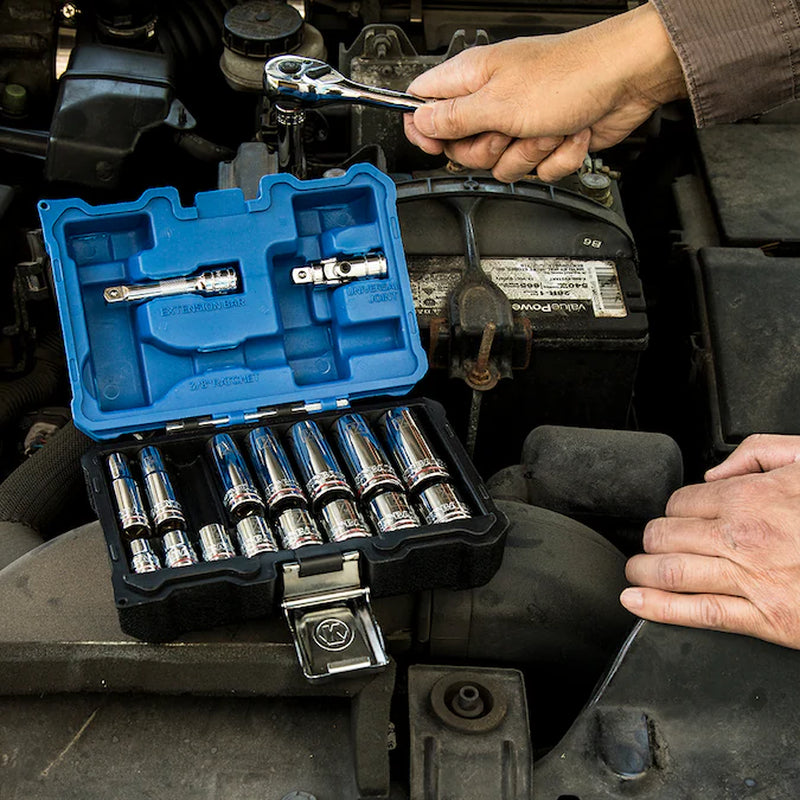 19 -Piece Standard (SAE) Mechanics Tool Set with Hard Case