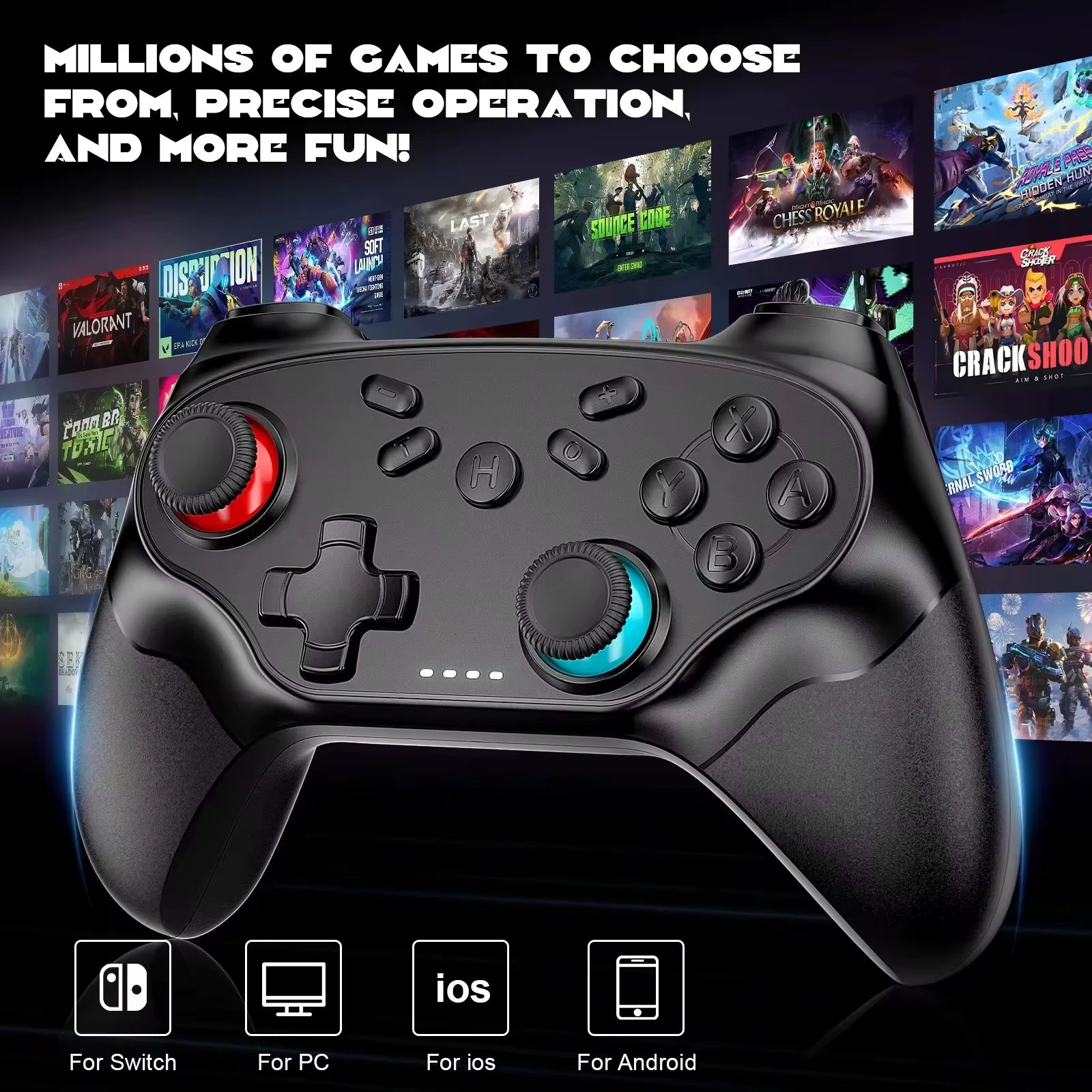 Gamepads for Switch/Pc/Ios/Android Wireless Controller with Turbo Game Controller Vibration Control Console Remote Accessories
