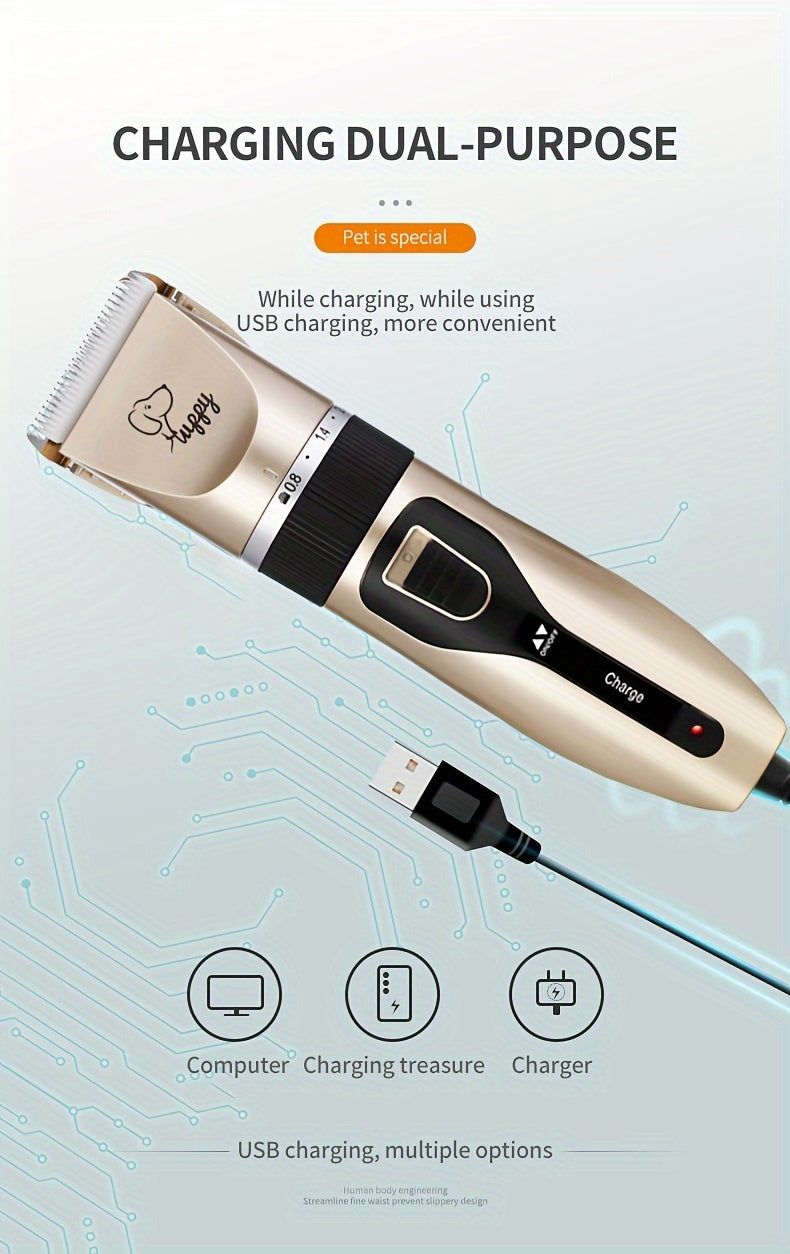 12in 1 Premium Pet Hair Trimmer Kit - Electric Precision Clippers with Gentle Hair Cutting Technology - Perfect for Professional Grooming At Home, Mute Clippers for Dogs And Cats., Dog Clippers, Dog Clippers For Grooming, Dog