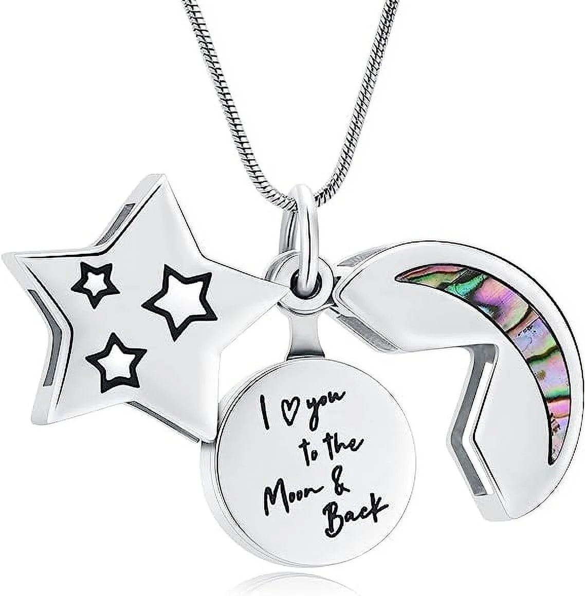 Moon & Star Urn Necklaces for Ashes Celtic Knot Cremation Jewelry for Ashes Memory Jewelry for Women Men