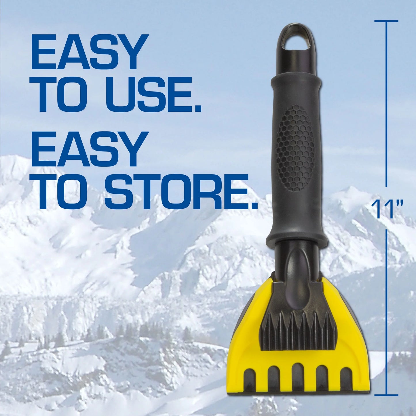 ® 11" Heavy Duty Ice Scraper with Rubber Grip, Black and Yellow, Size: 11", 1 Pack, 1220141020X