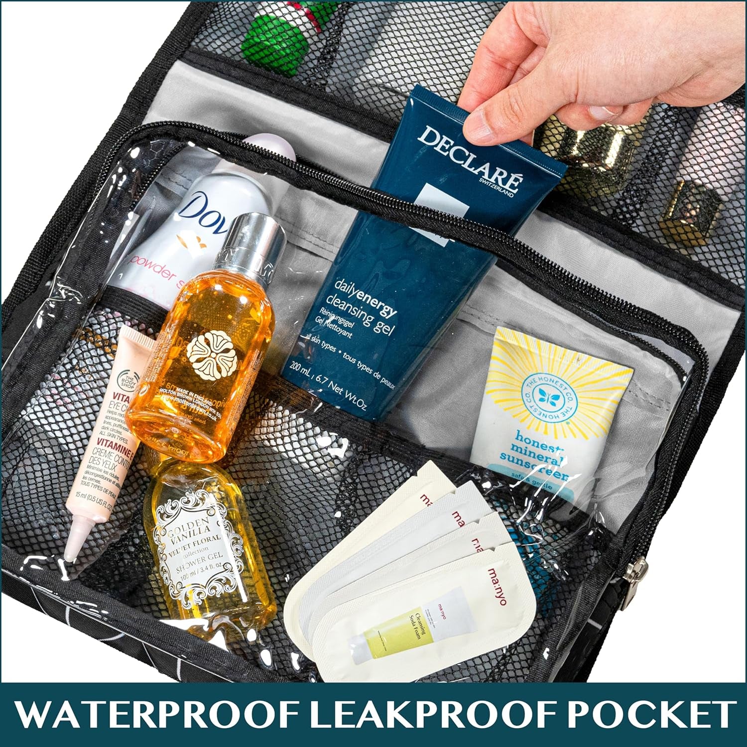 Travel Hanging Toiletry Bag for Women Men, Large Capacity Makeup Bag Kit, Waterproof Cosmetic Storage Organizer Case for Bathroom Shower
