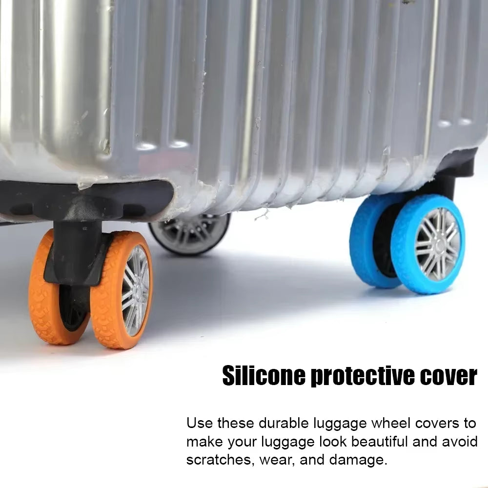 1/24Pcs Thicken Texture Silicone Wheels Protector for Luggage Reduce Noise Travel Luggage Wheels Cover Luggage Accessories