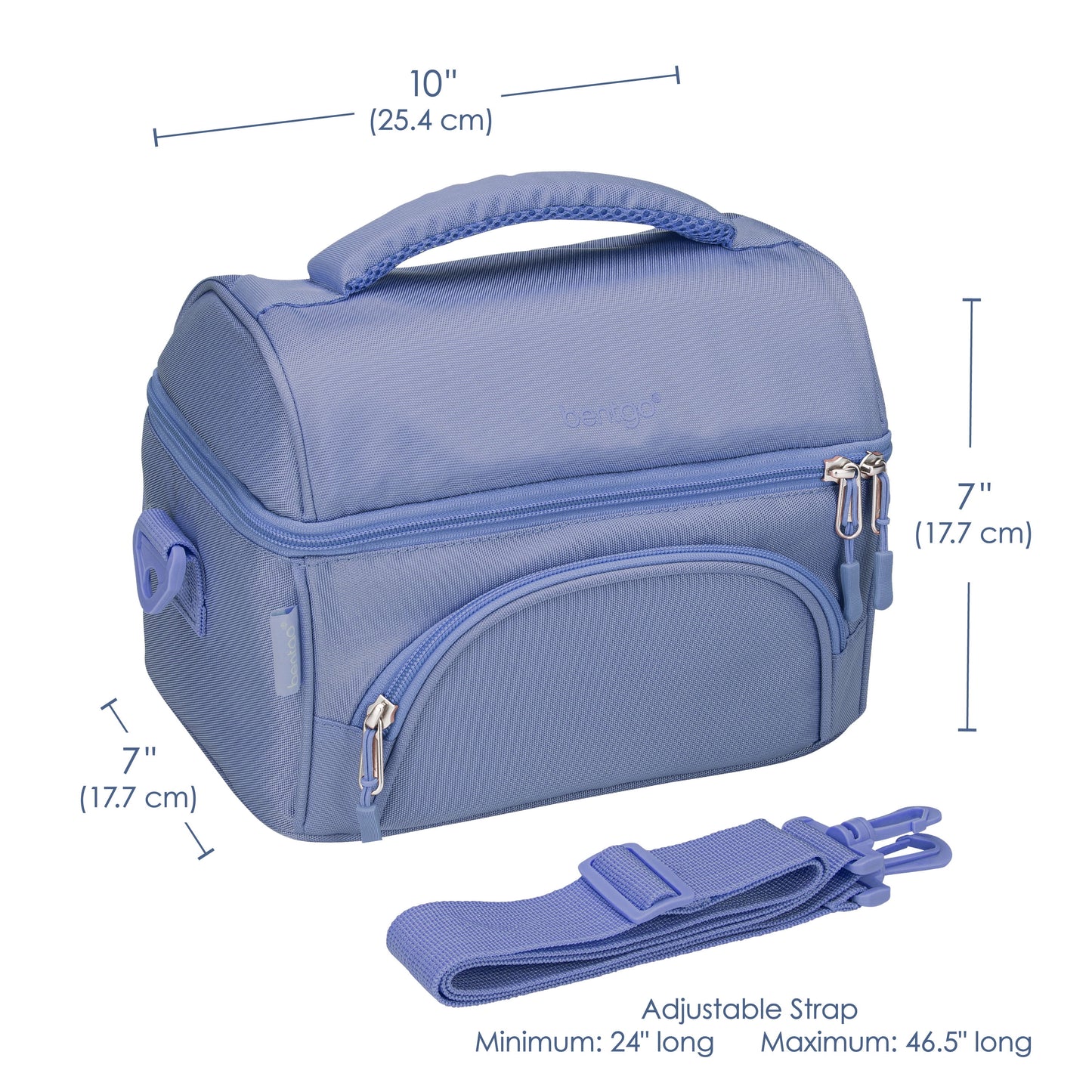 Deluxe Lunch Bag - Durable and Insulated Lunch Tote with Zippered Outer Pocket, Internal Mesh Pocket, Padded & Adjustable Straps, & 2-Way Zippers - Fits Most  Lunch Boxes (Slate)