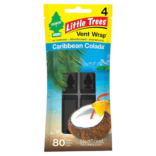 Vent Wrap 4 -Count Caribbean Colada Dispenser Air Freshener 4 -Pack