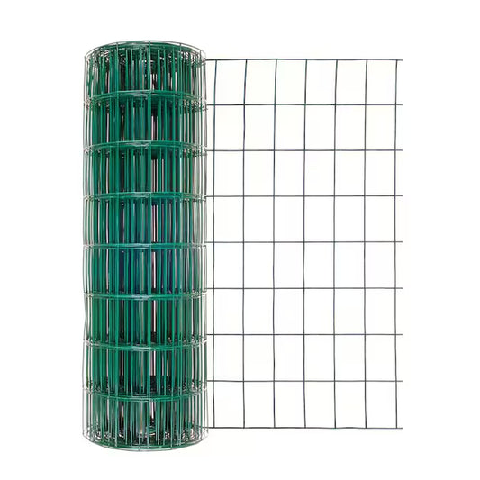 50-Ft X 2-Ft Green PVC Coated Steel Welded Wire Rolled Fencing 2-In X 3-In - Mesh Size