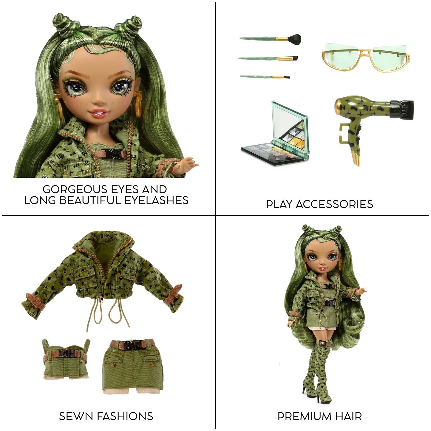 Olivia, Camo Green Fashion Doll, 11 Inches