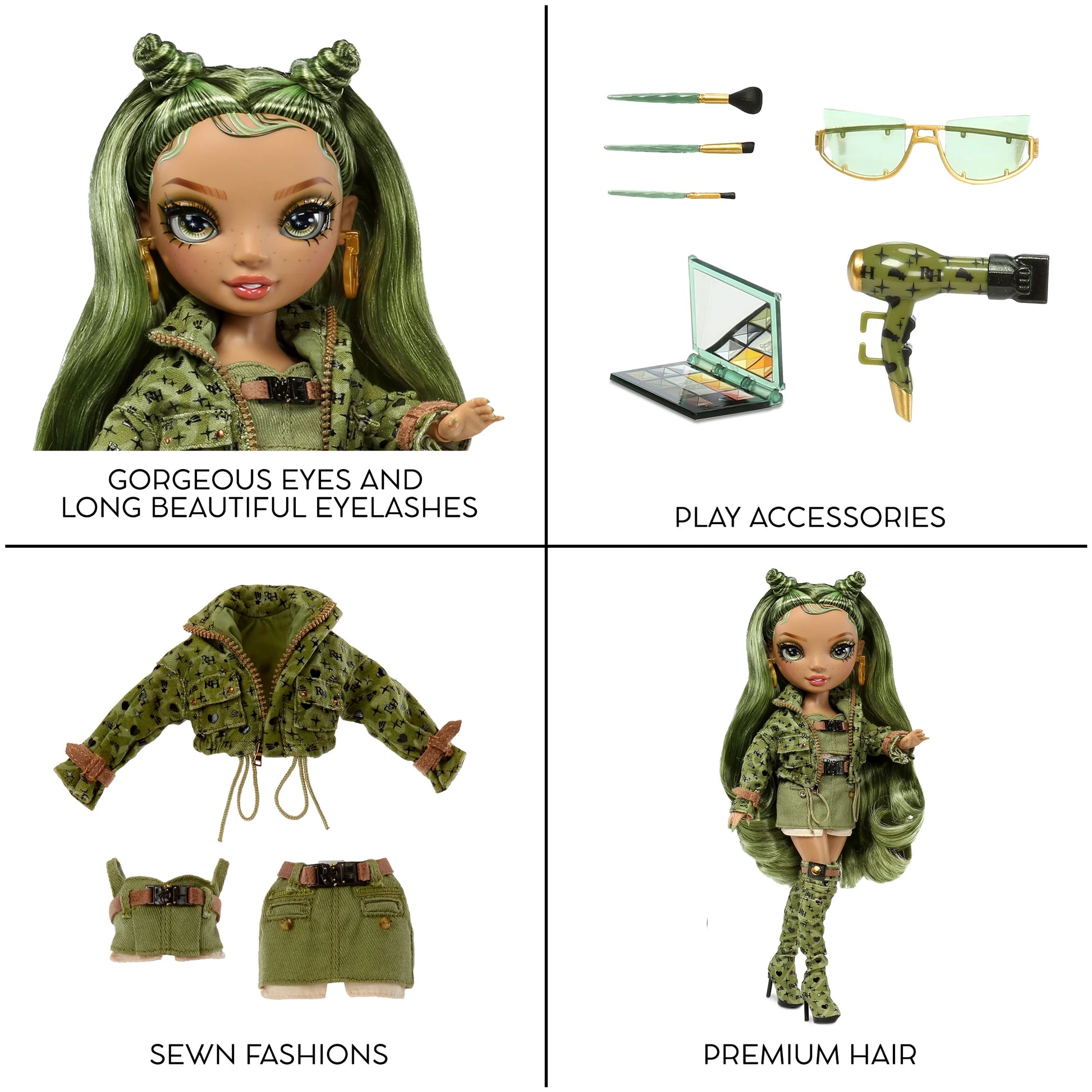 Olivia, Camo Green Fashion Doll, 11 Inches