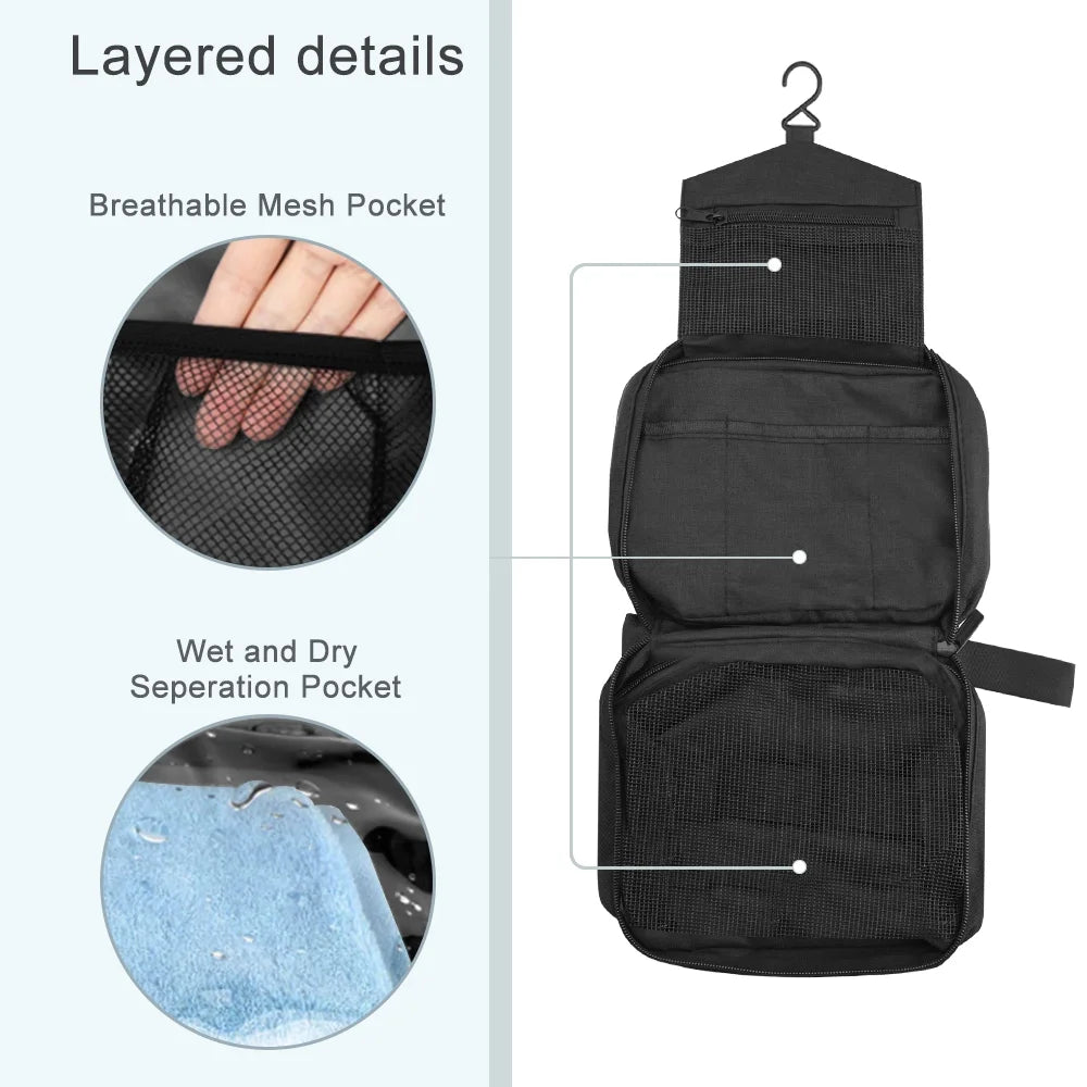 Toiletry Bag for Men, Hanging Toiletries Bag for Women Water Resistant Dopp Kit Shaving Bag, Travel Essentials Organizer Case for Toiletries Accessories