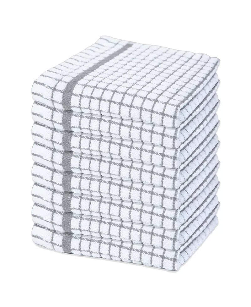 Classic Checkered Dishcloths (Pack of 8), 100% Cotton. Color Options, 13X13 In.
