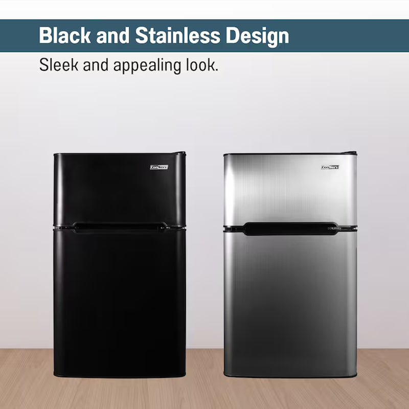 3.2-Cu Ft Mini Fridge with Freezer ( Black ) ENERGY STAR