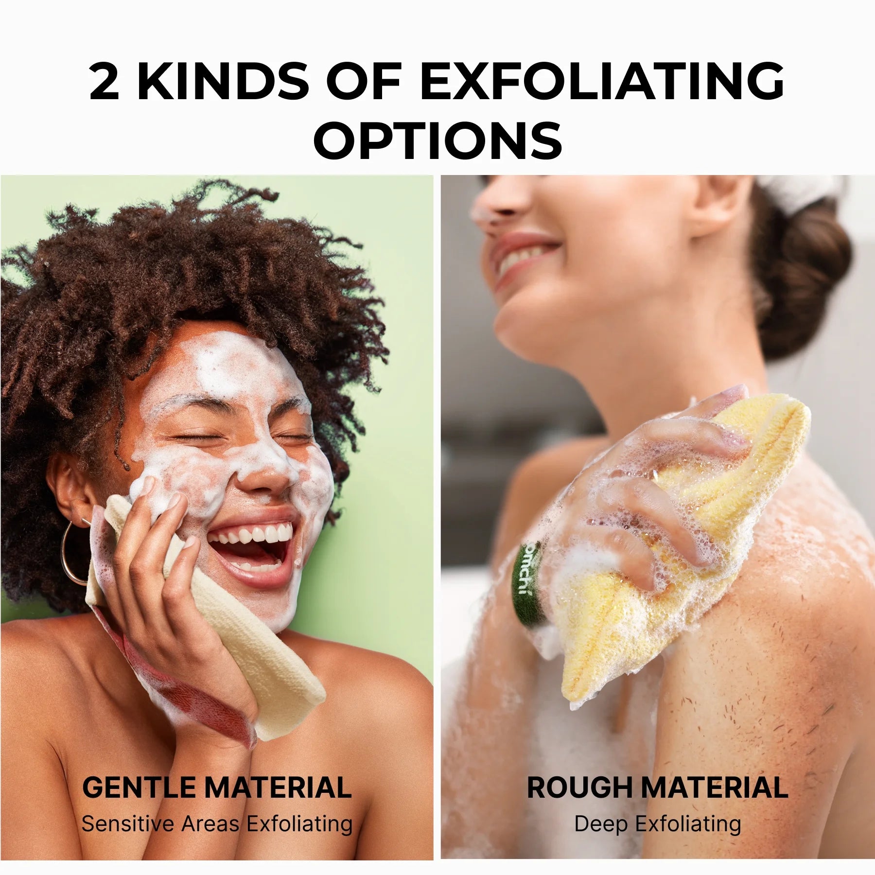 2-Pack Exfoliating Soap Saver Bags for Bar Soap, Dual-Textured Wash Pouches for Gentle & Deep Scrub (Yellow)