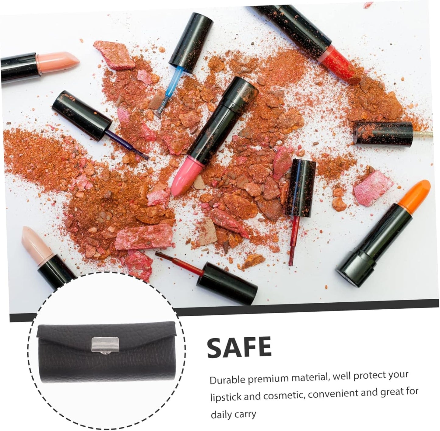 Delicate Lipstick Holder with Mirror Small Leather Lipstick Case for Women for Purse Durable Design with Snap Button for Travel and Daily Use