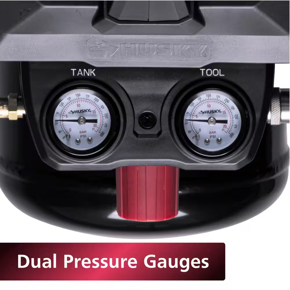 4 Gal. 175 PSI Electric Oil-Free High Performance Air Compressor with 25 Ft. Air Hose and 2-In-1 Brad Nailer/Stapler
