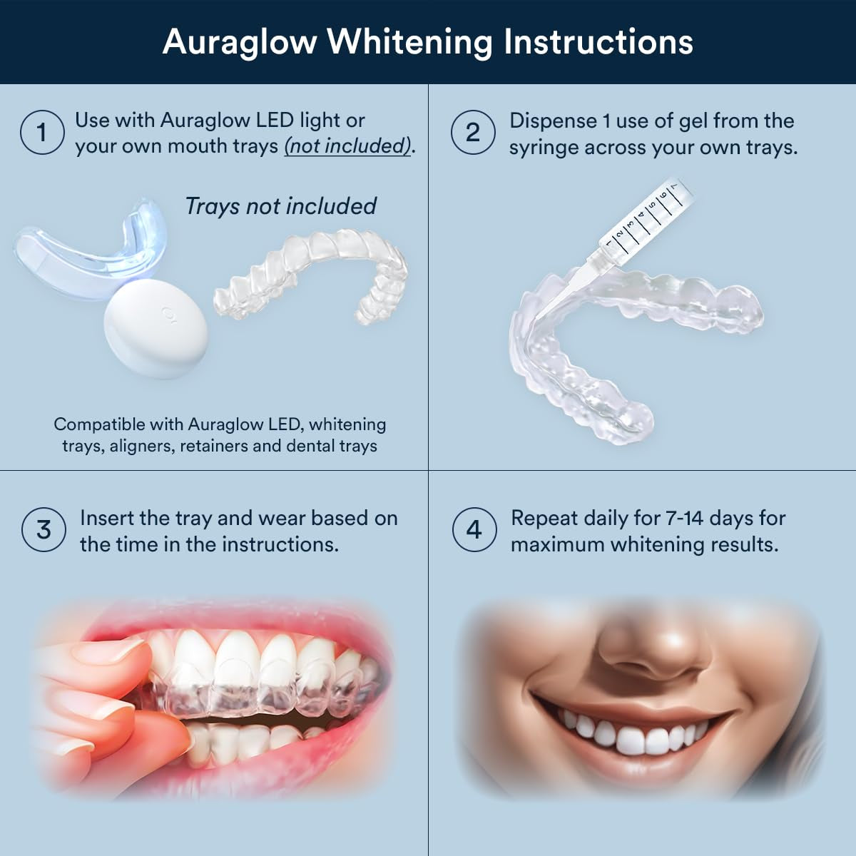 35% Teeth Whitening Gel Syringe Refill Pack, 35% Carbamide Peroxide, 30 Whitening Treatments, (3) 5Ml Whitening Gel Syringes, Sensitive Teeth Whitening