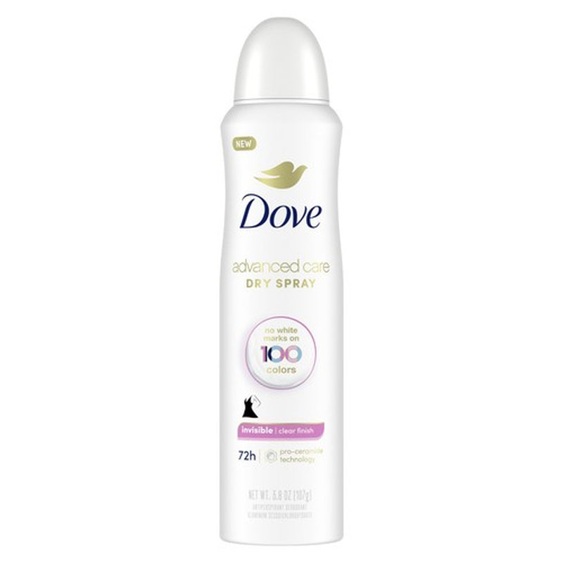 Dove Advanced Care Clear Finish Antiperspirant Deodorant Spray 3.8Oz 72 Hour ...