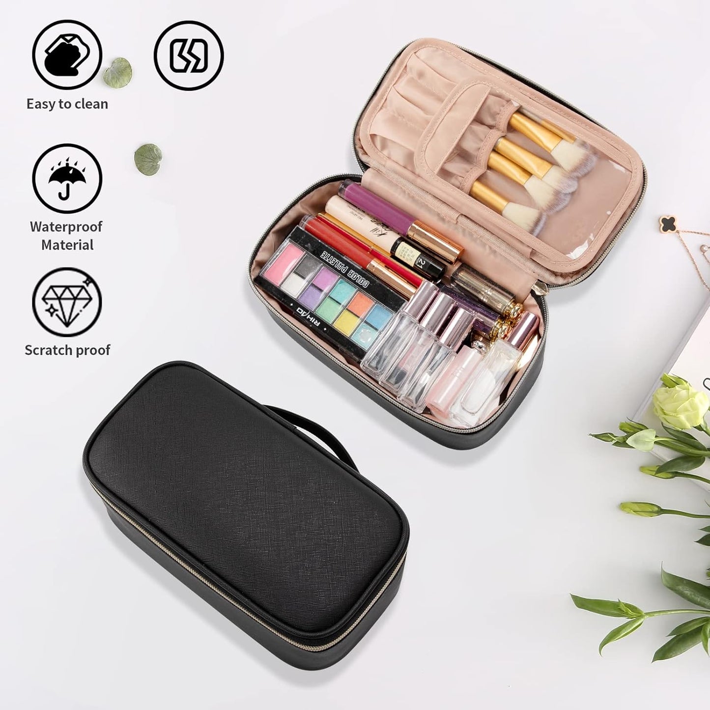 OCHEAL Small Cosmetic Bag,Portable Cute Travel Makeup Bag for Women and Girls Ma