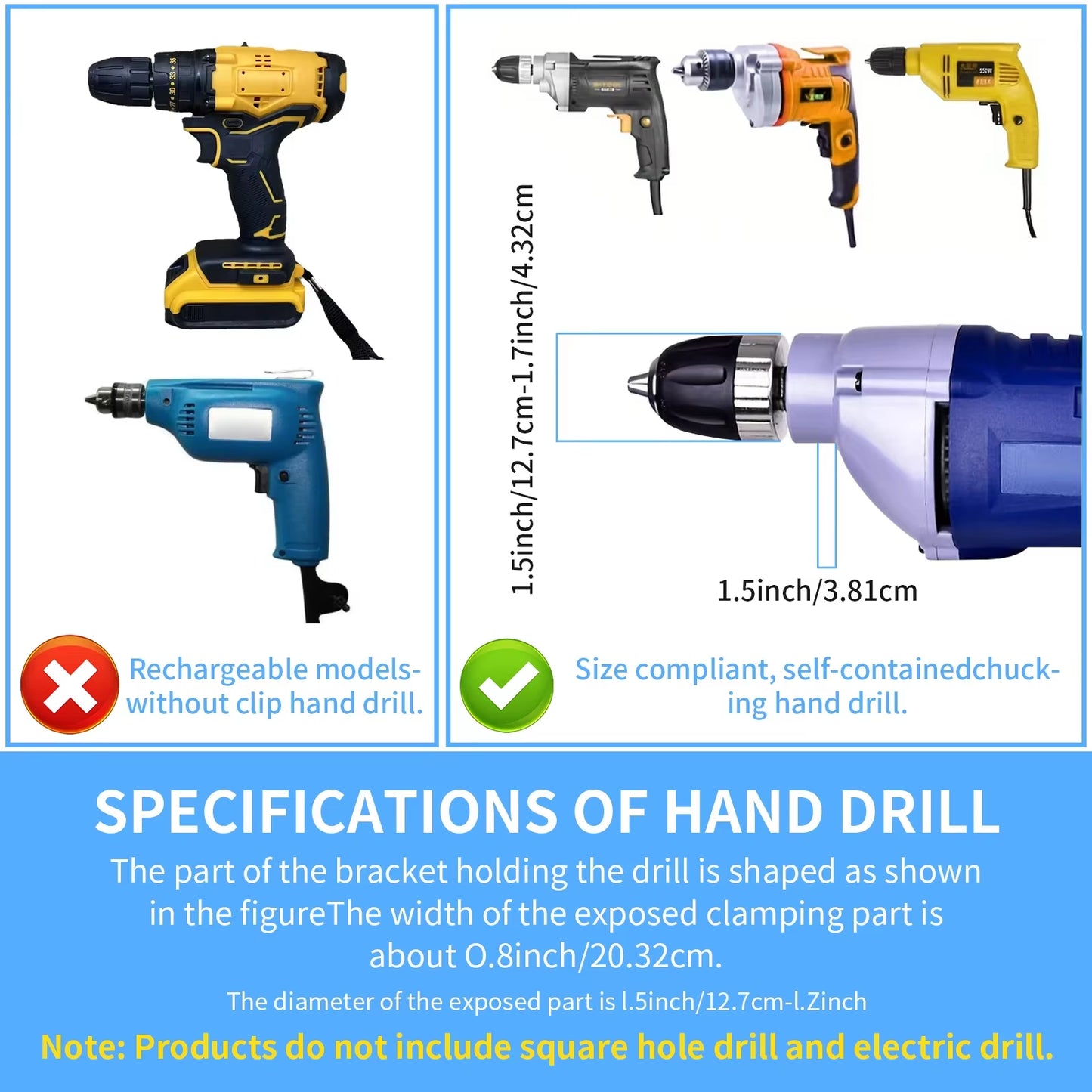 Square Hole Drill Bit Adapter Bench Drill Press Converter for Drill Machine Accessory Woodworking Log Furniture Small Size