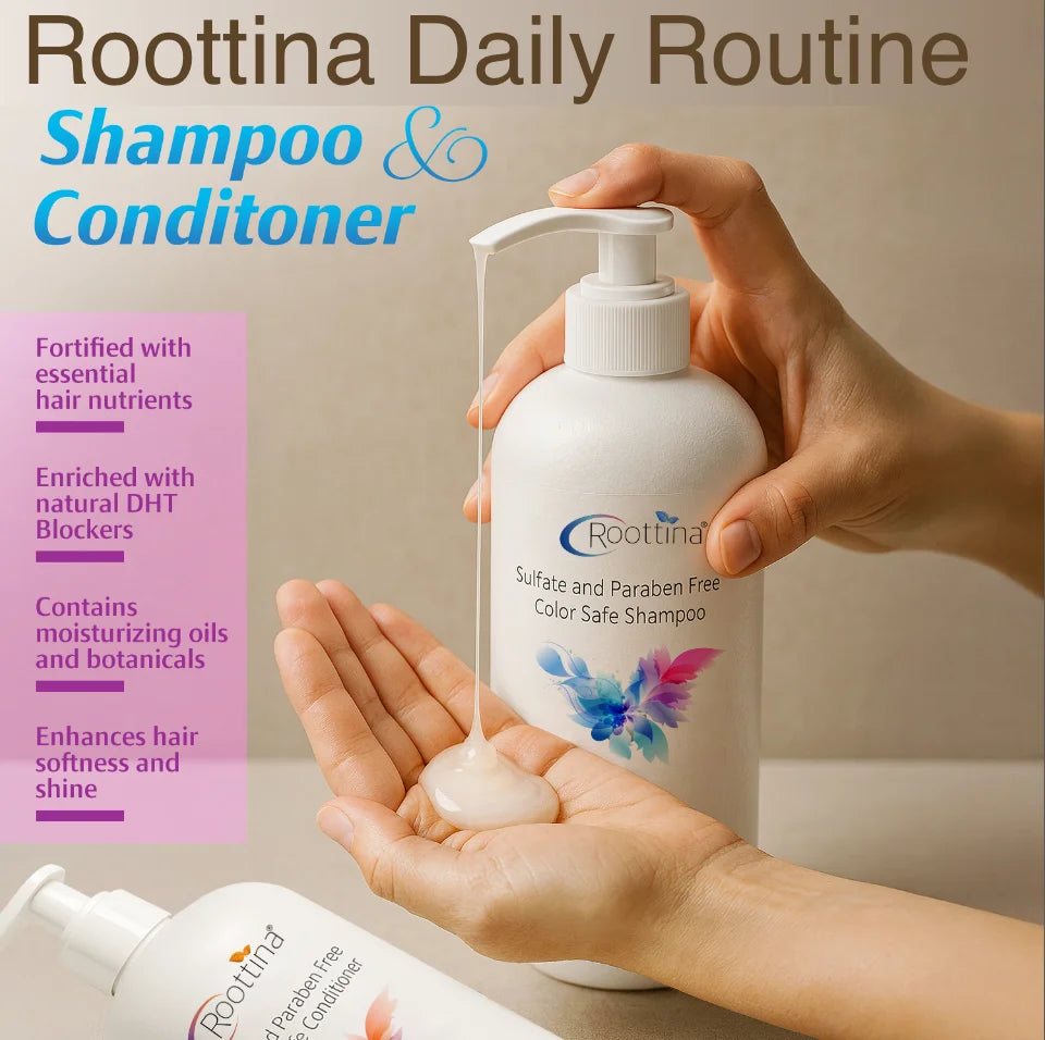 Daily Routine Shampoo and Conditioner for Women Hair Loss with DHT Blocker, Hair Loss and Growth Support, Made in USA (16 Fl Oz X 2)