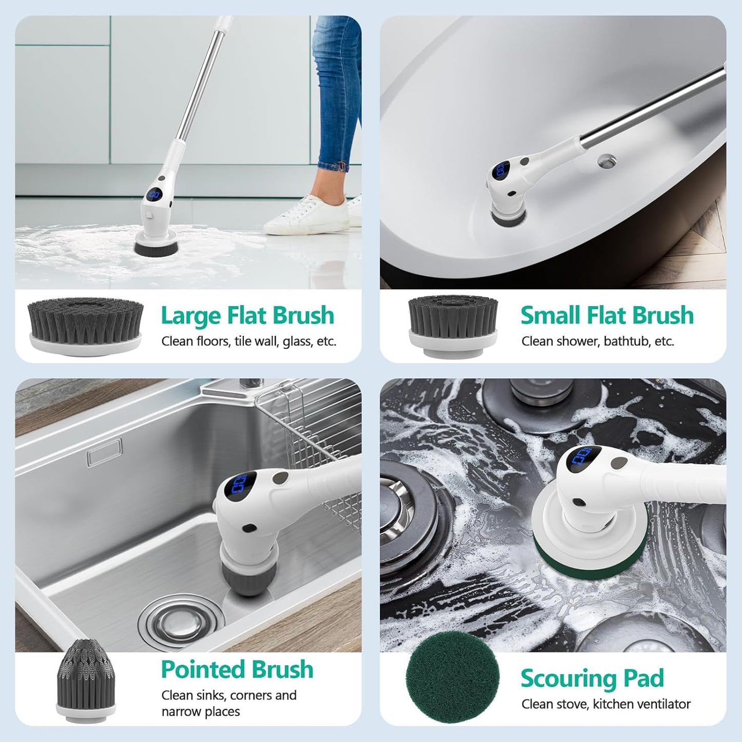 Universal Cleaning Gel, Electric Spin Scrubber for Cleaning Home, Office, Car