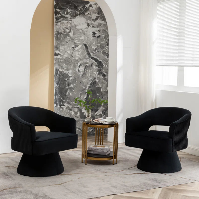 Chynna Velvet Swivel Barrel Chair