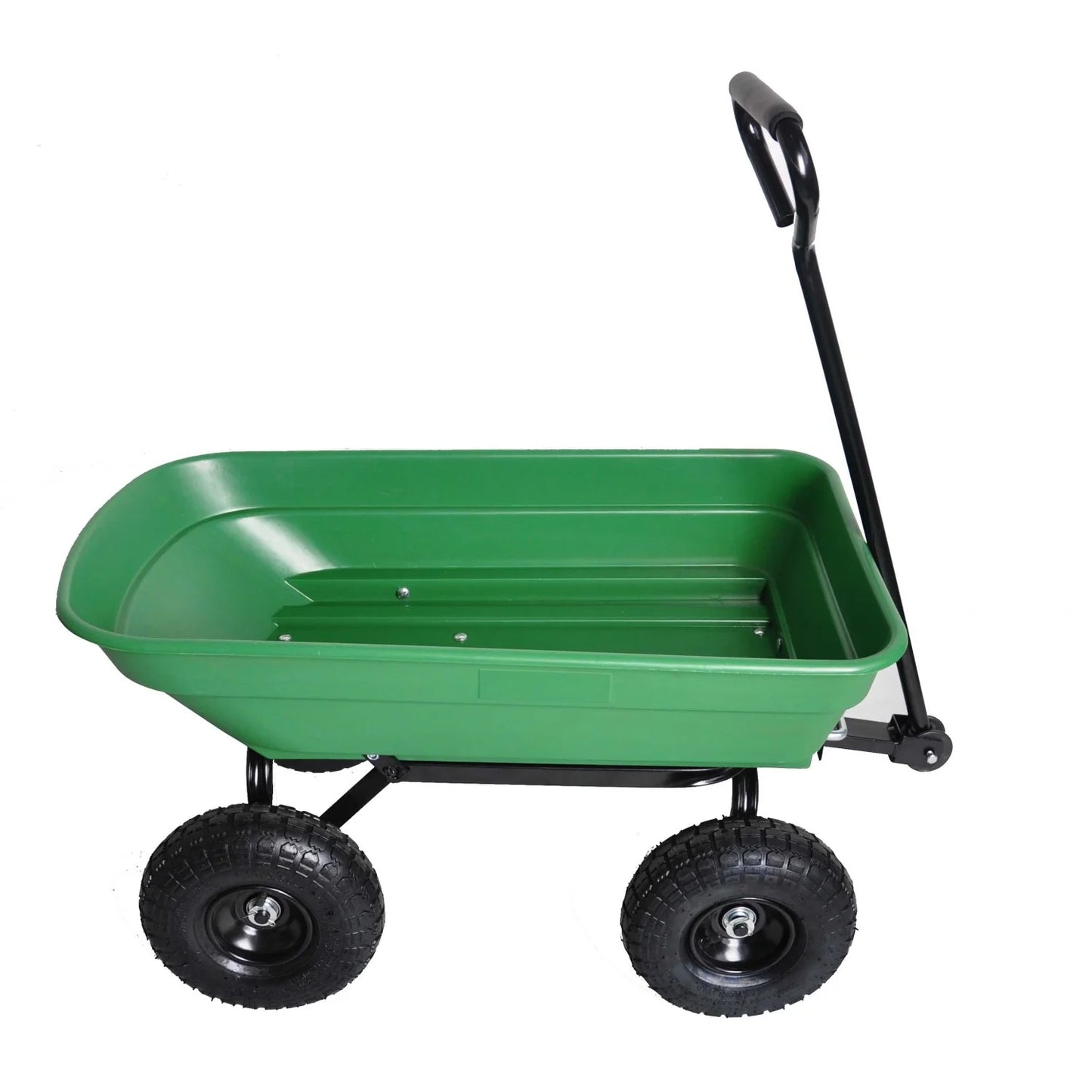 55L Folding Garden Cart 4 Wheel Dump Truck, 220Lb Capacity, 10" Pneumatic Tire, Green