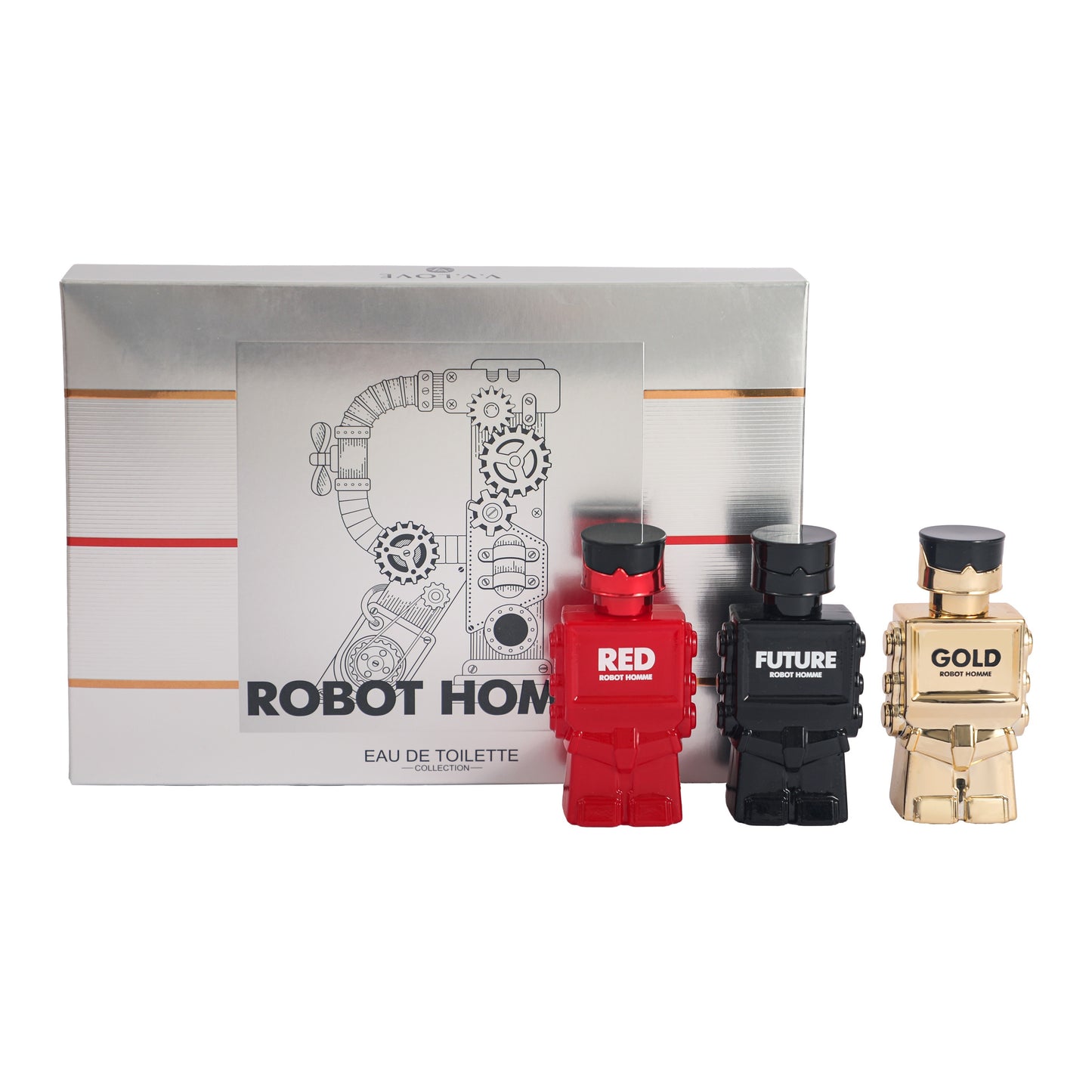 3PCS Robot Perfume Gift Set For Men, Eau De Toilette Spray, Refreshing And Long Lasting Fragrance With Woody Notes Cologne Travel Size For Dating And Daily Life, 90ML 3.04FL.OZ Gift For Men Father's Day Gift