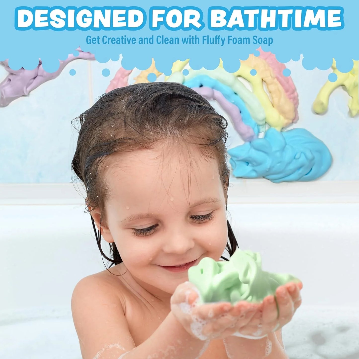 Fluffy Foam Soap Variety 6 Pack, Gentle, Cleansing Kids Bath Soap, Fruity, Fun B