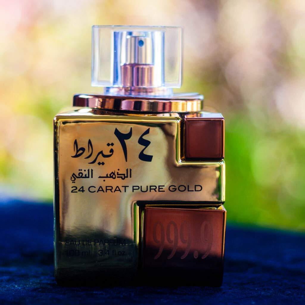 24 Carat Gold Arabic Attar Perfume 3.4 Fl Oz Unisex Fragrance Oudh Rose Vanilla