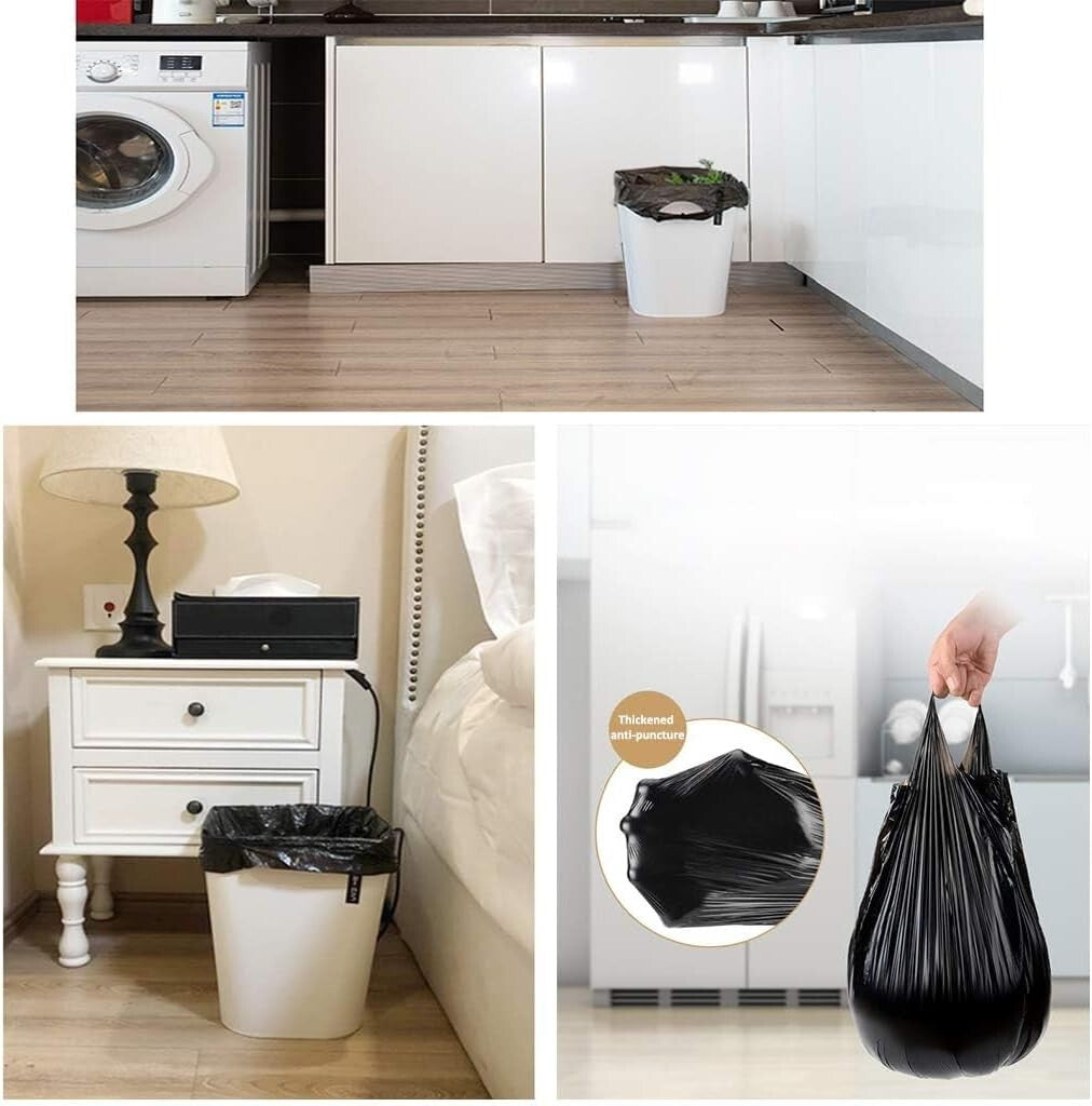 100 PCS 4 Gallon Trash Bags Kitchen Trash Bags Small Garbage Rubbish Bags 5 Roll
