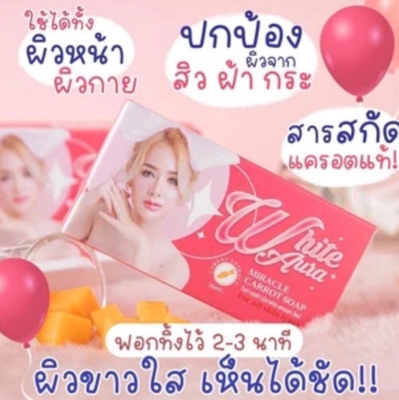 10X White Aura Miracle Carrot Soap 160G Reduce Dark Spots Moisture Body Skin