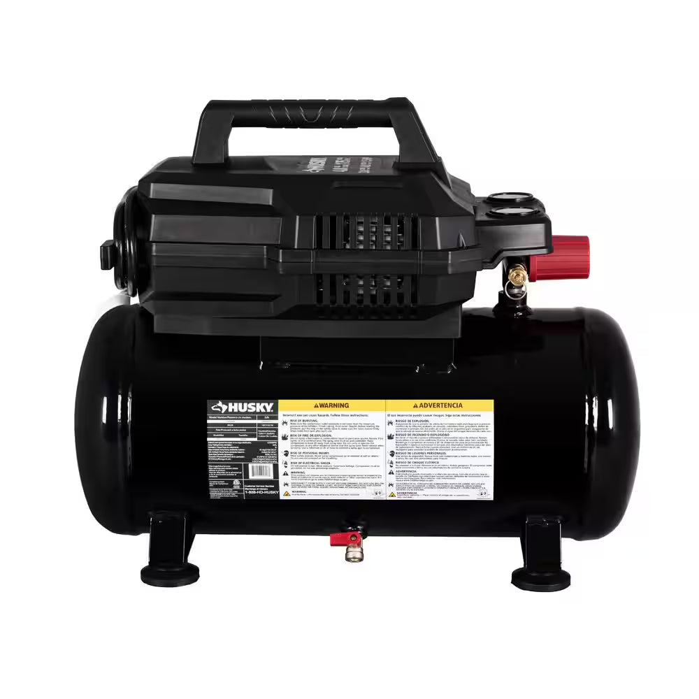 4 Gal. 175 PSI Electric Oil-Free High Performance Air Compressor with 25 Ft. Air Hose and 2-In-1 Brad Nailer/Stapler