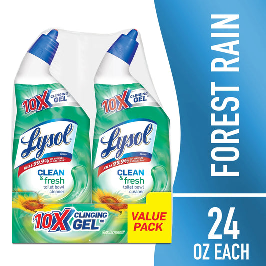 ® Toilet Bowl Cleaner Gel, for Cleaning and Disinfecting, Stain Removal, Forest Rain Scent, 24Oz (Pack of 2)