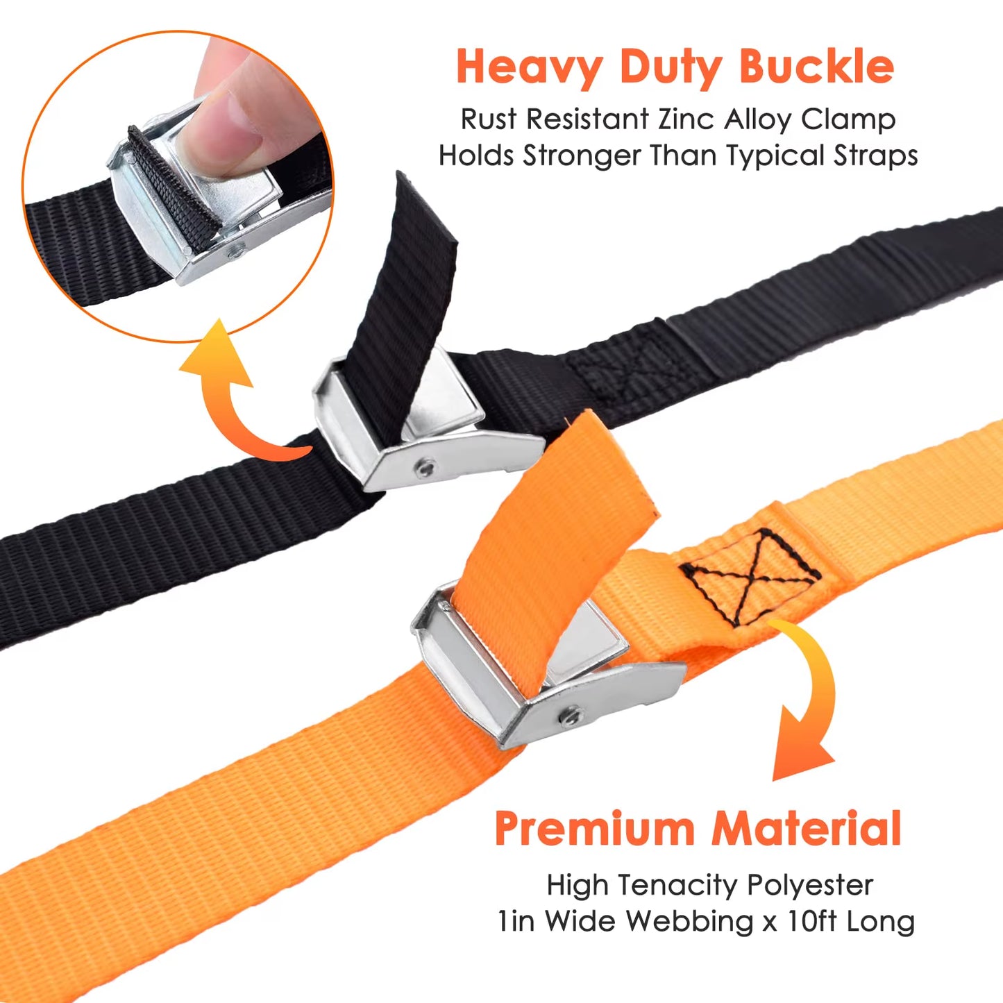 Tie down Straps Adjustable Lashing Straps Ratchet Straps Heavy Duty Ratchet Tie down Straps Cargo Straps with Cam Buckle Suitab