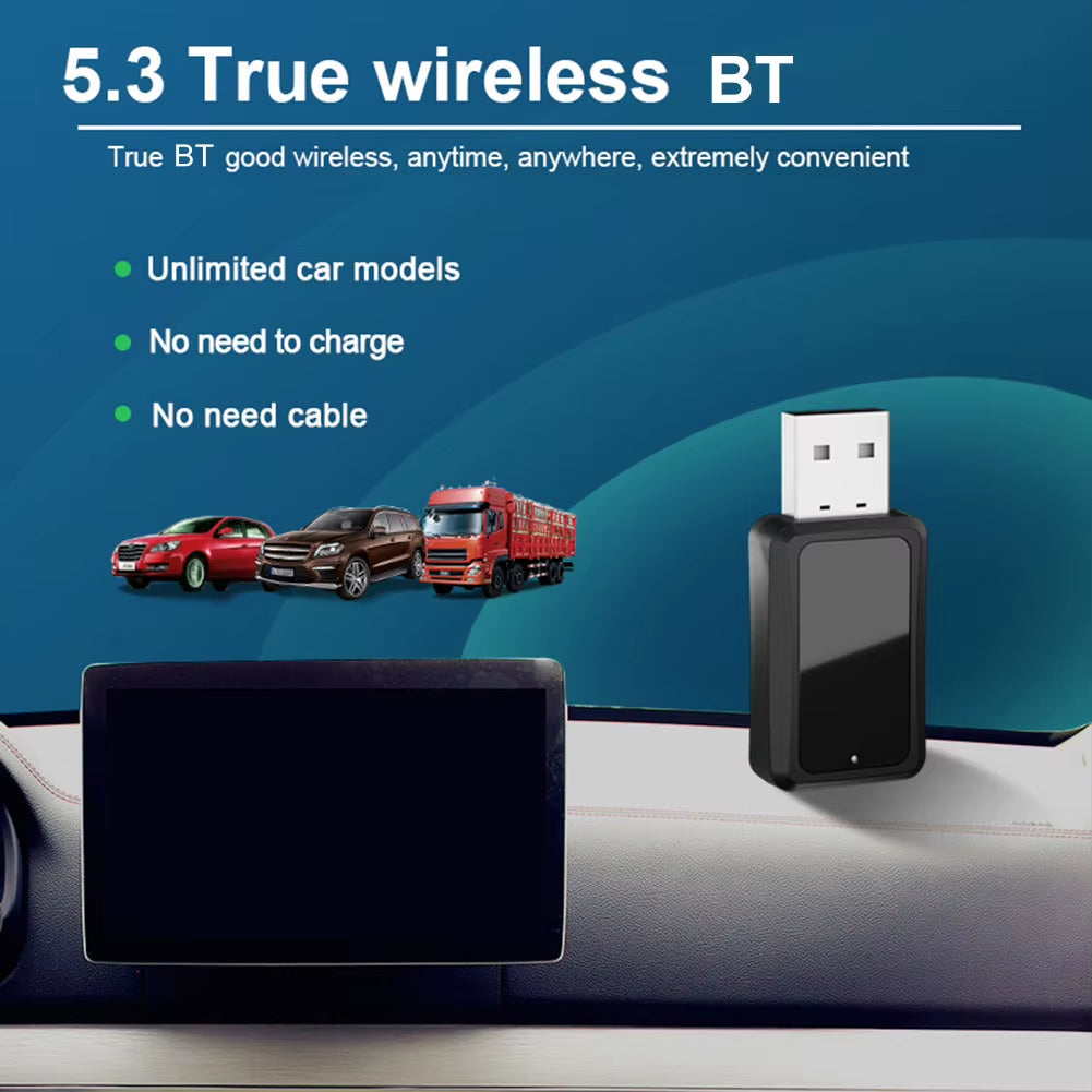 FM02 Auto Audio Wireless Adapter Handsfree Call USB Wireless Receiver Transmitter Dongle Bluetooth-Compatible Auto Accessories