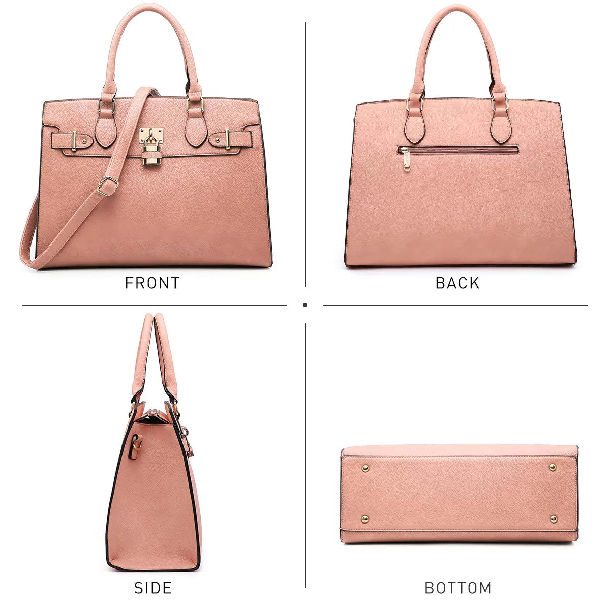 Women Handbags and Purses Ladies Shoulder Bag Top Handle Satchel Tote Work Bag with Matching Clutch