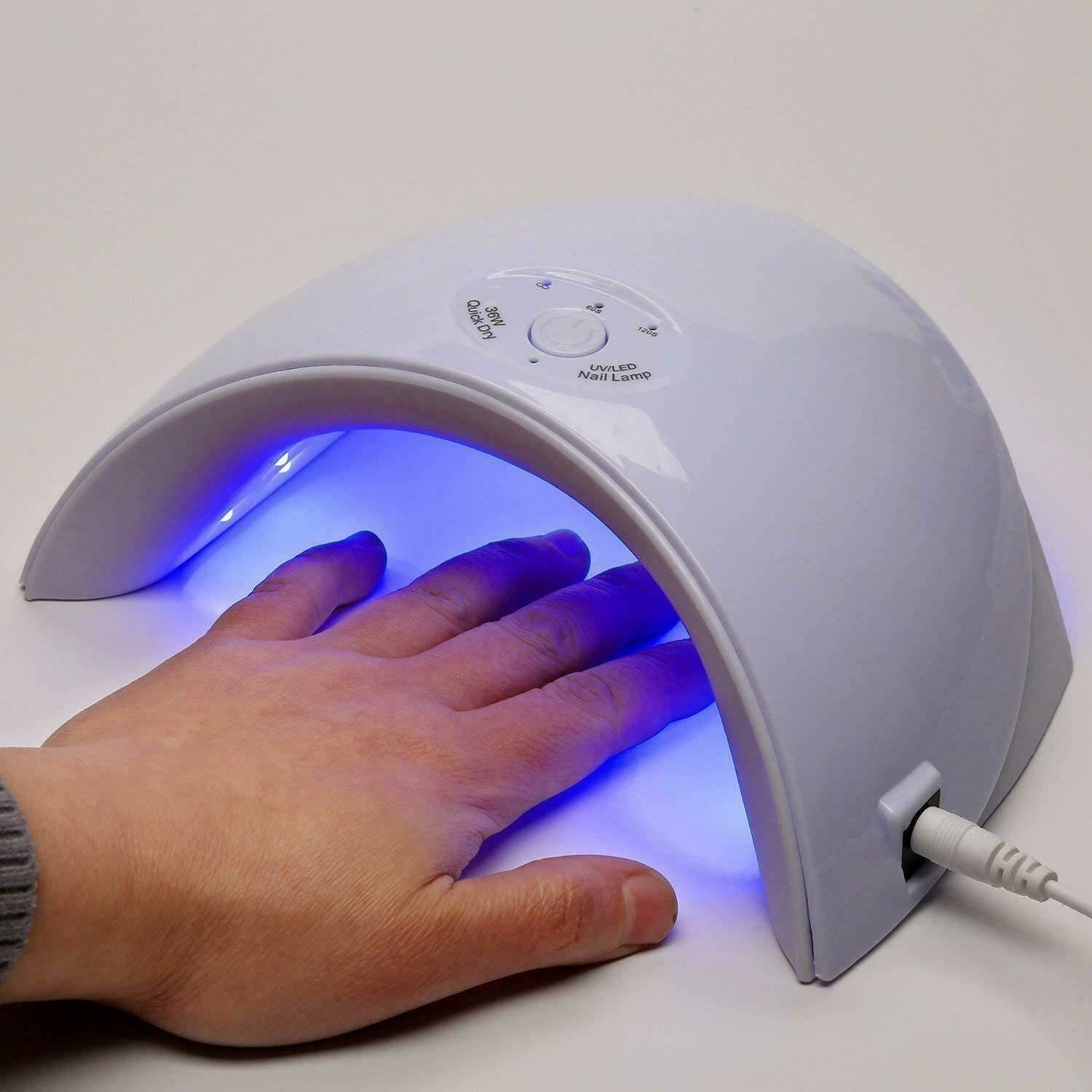36W LED UV Nail Polish Dryer Lamp Gel Acrylic Curing Light Spa Professional Kit