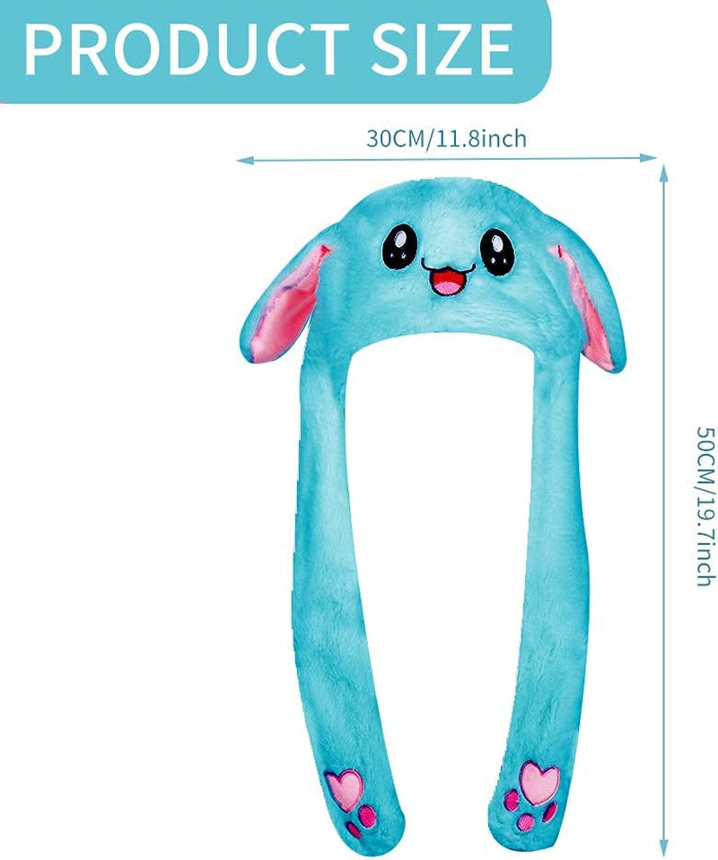 CENTER Rabbit Party Hats Christmas Hats for Adults Bunny Hat Rabbit Ears Mobile Jumping Cap Fun Hat (Blue)