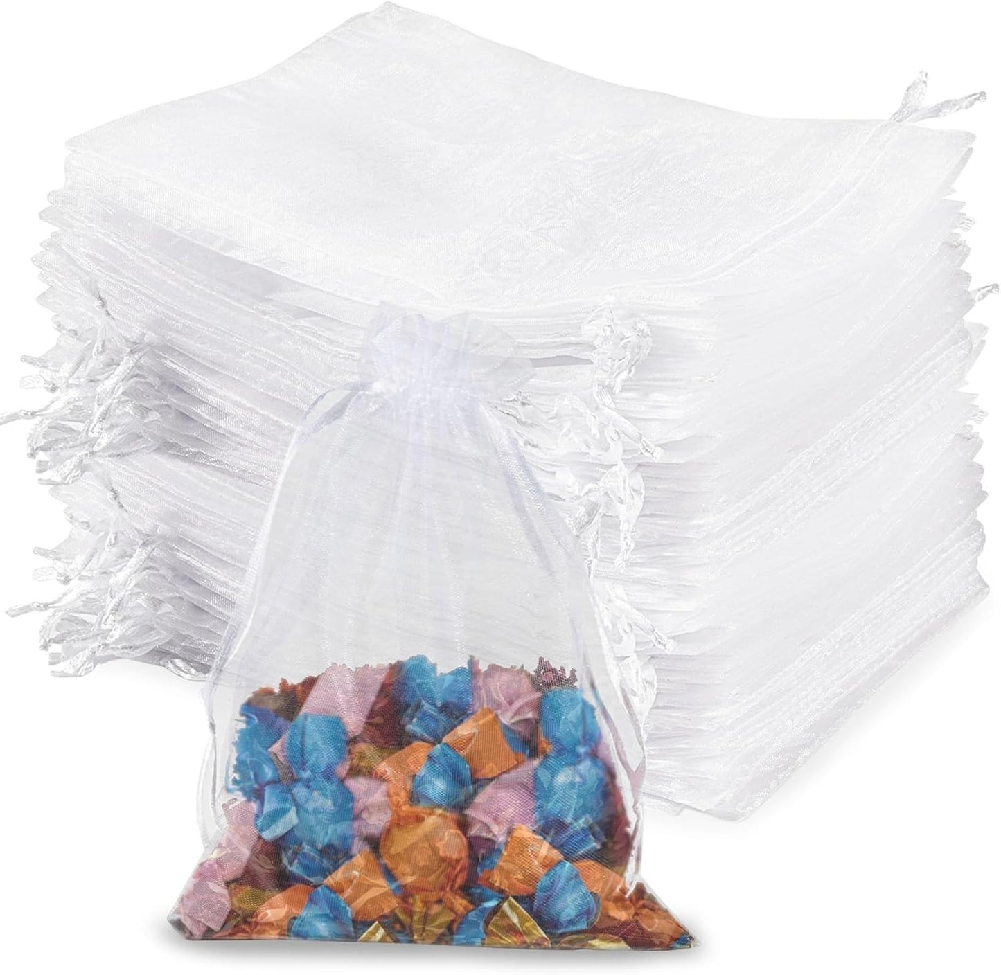 100 Pcs Organza Bags 5X7 Inch Jewelry Gift Pouch Drawstring