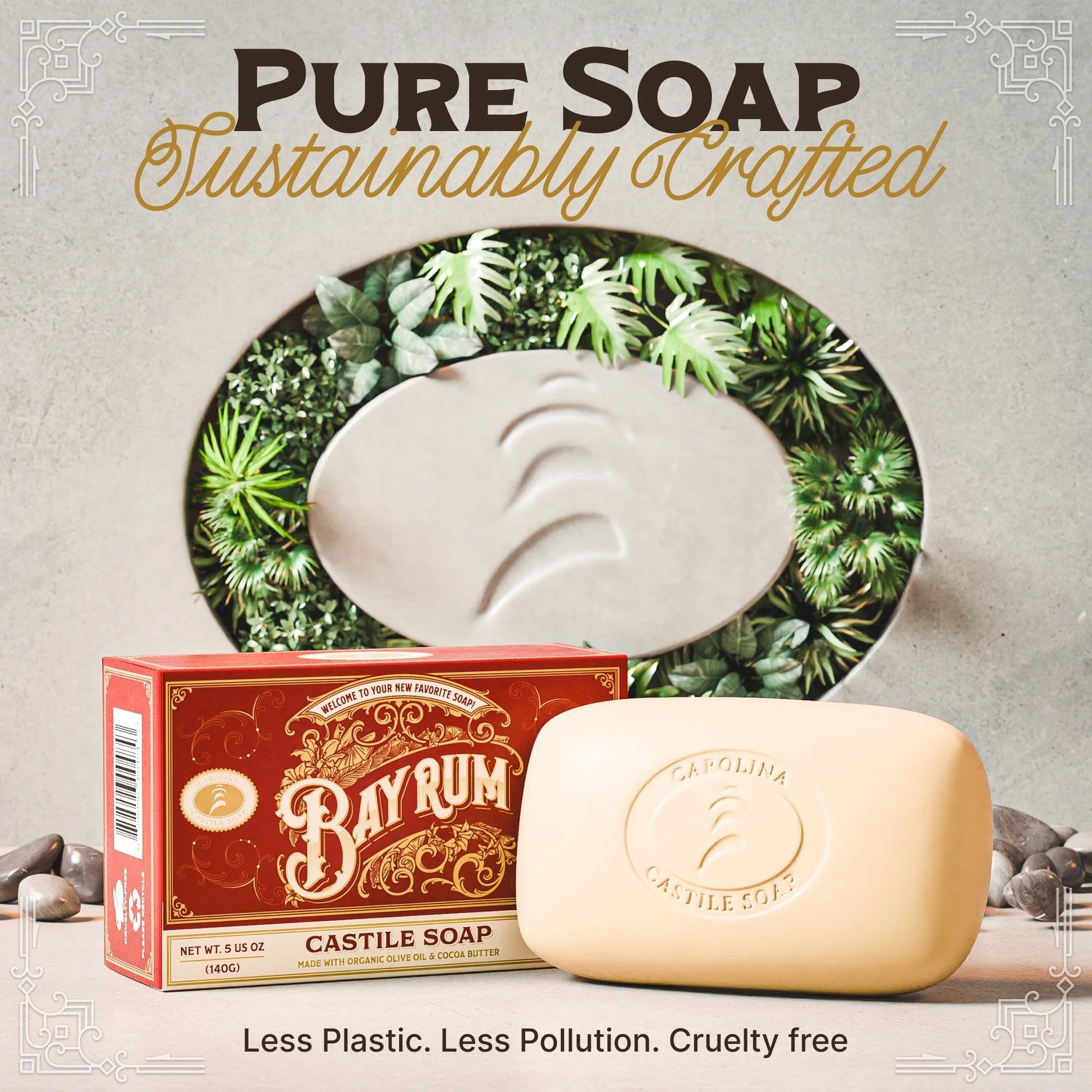 Vegan Castile Bar Soap – Variety 6 Pack of Natural Soap for Men, Women, and Kids – Gentle, Hydrating Castile Soap Bars with Organic Cocoa Butter and Olive Oil, 5 Oz. Each