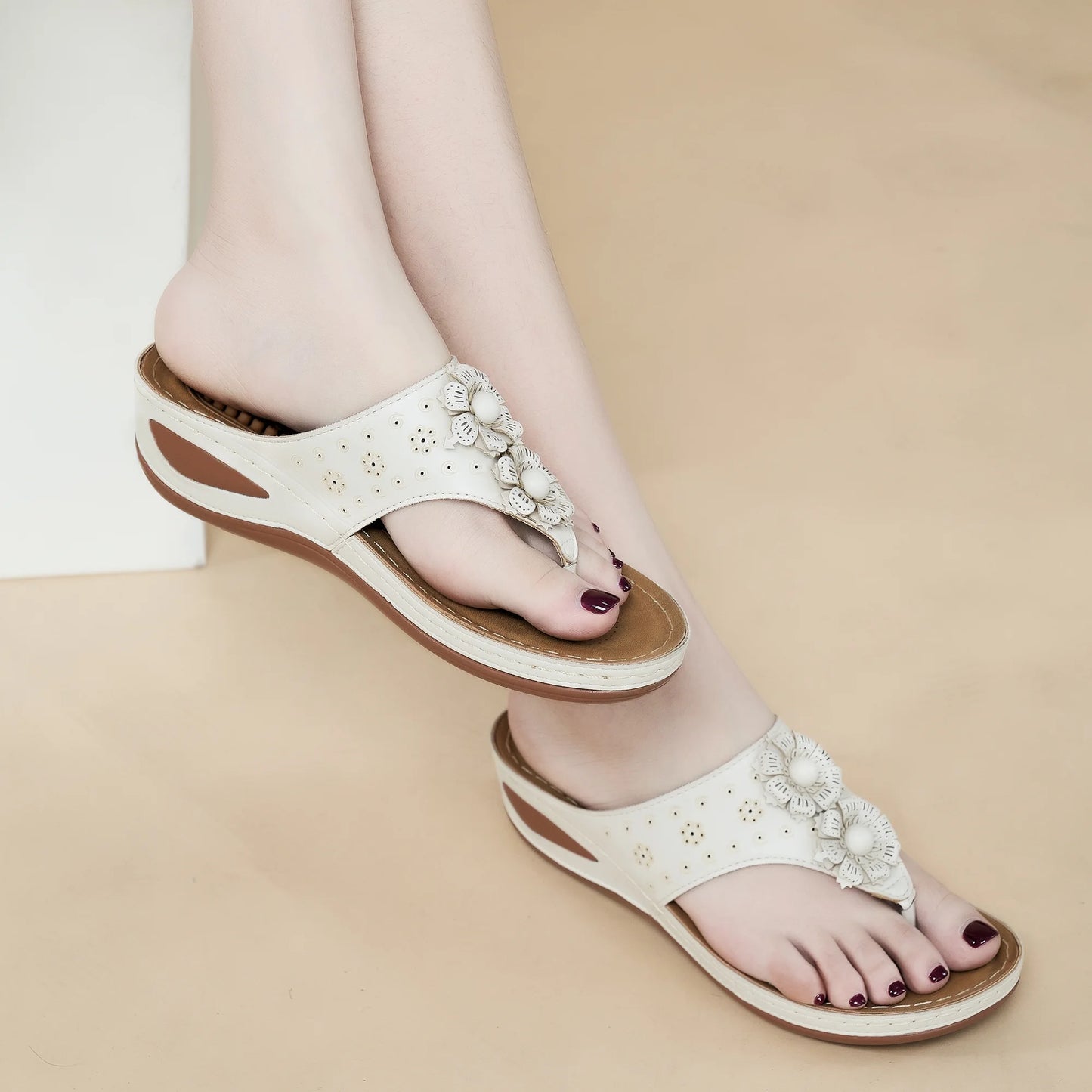 Women Sandals Flip Flops for Women Summer Casual Wedge Sandals Shoes Massage Function