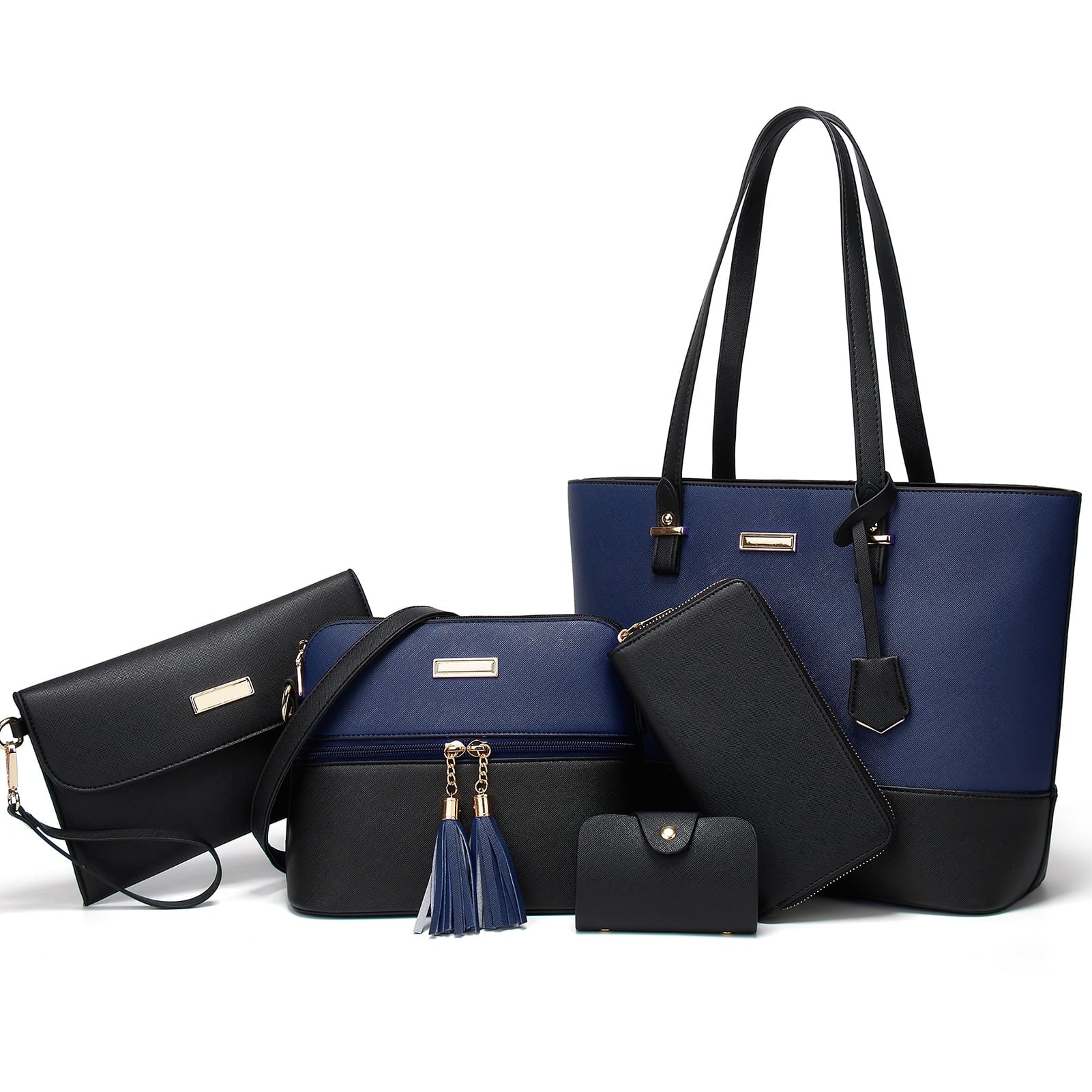 by  Women'S PU Leather Alligator Grain Fashion Handbag, Black