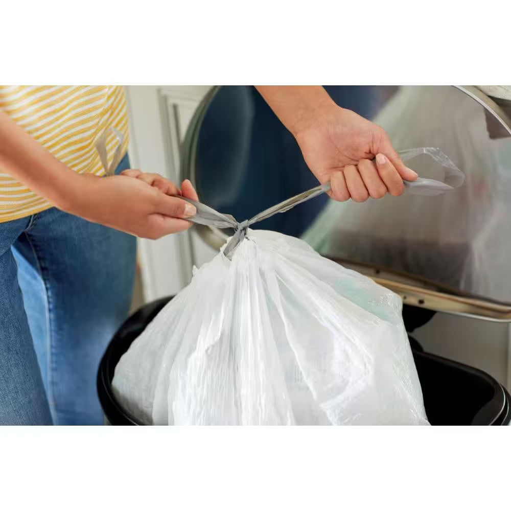 13 Gal. FLEX White Drawstring Kitchen Trash Bags (150 Count)