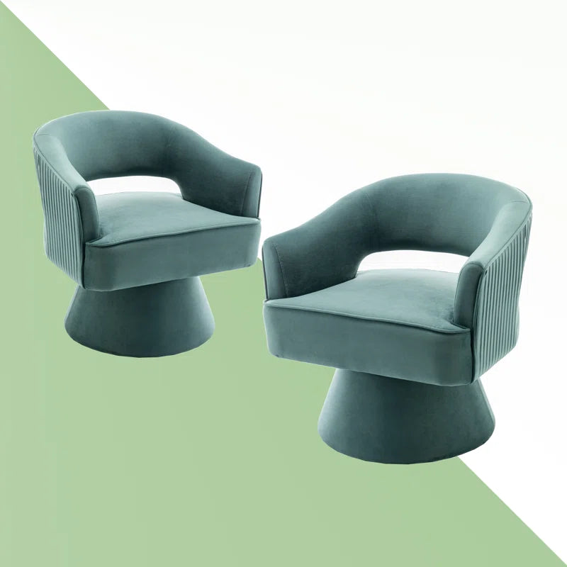 Chynna Velvet Swivel Barrel Chair