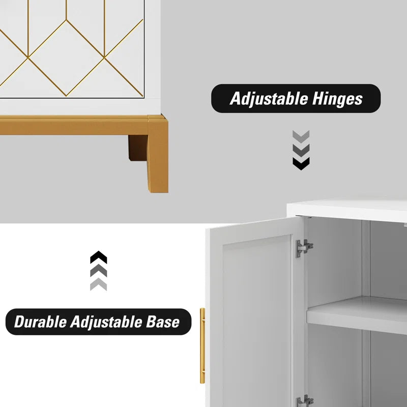 32" Accent Cabinet with Gold Trim