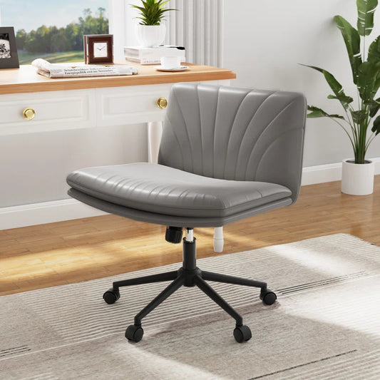 Nevel Office Chair Desk Chair Criss Cross Legged Computer Chair Armless Swivel Make up Chair with Ergonomic Design
