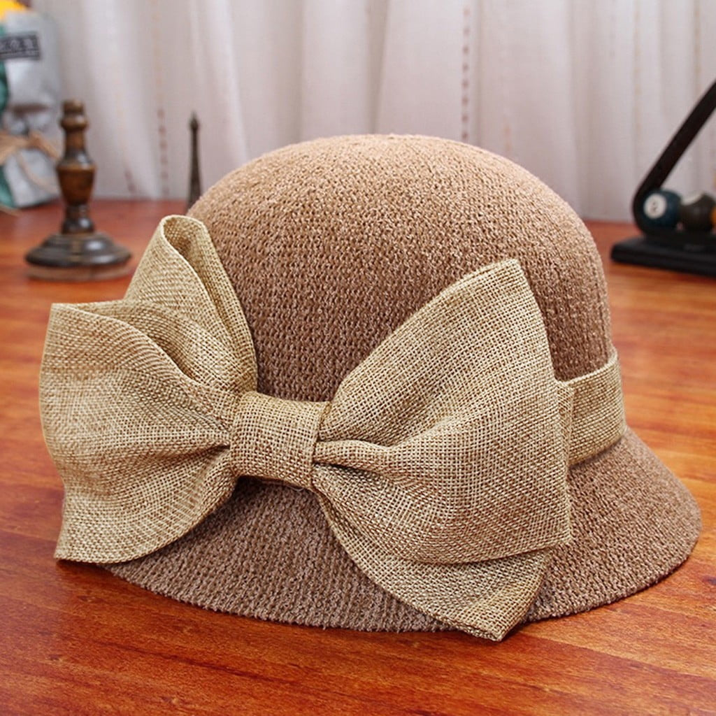 Fuzzy Bucket Hats for Woman Fashion Women Sun Beach Hat Cap Summer Hat Fisherman Soft Bow Caps Winter Hats for Women Khaki