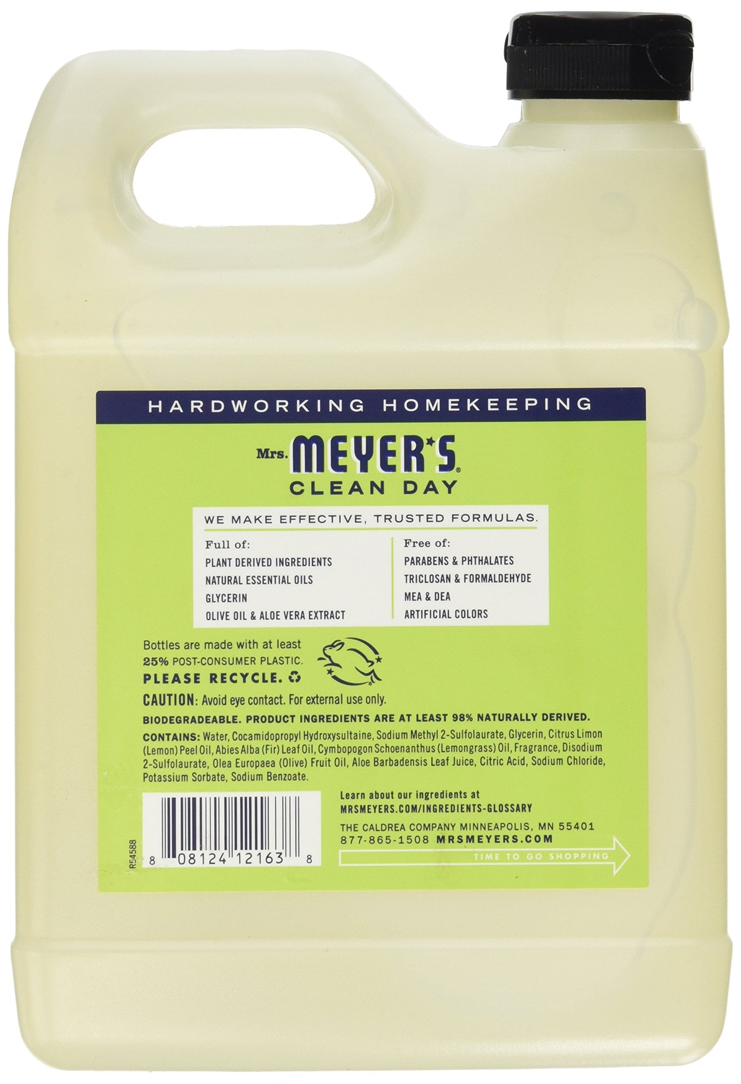 Mrs. Meyers Liquid Hand Soap Refill Lemon Verbena 33 Ounces